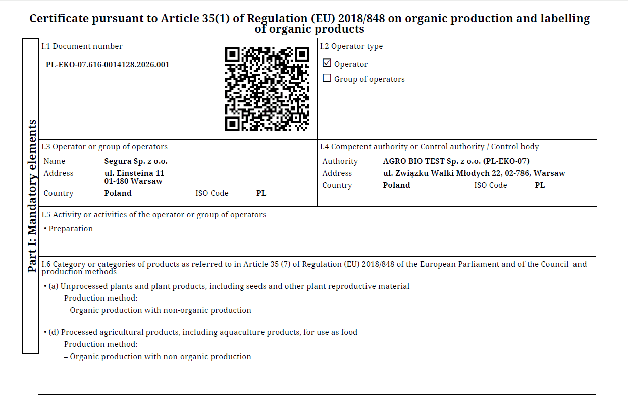 Organic Certified